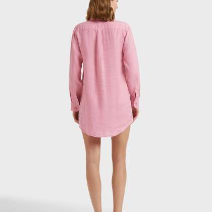 Vilebrequin - Solid Hemdkleid Aus Leinen Für Damen - Kleid - Fragance - Rosa - Größe S – Bild 4