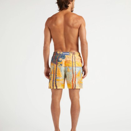 Vilebrequin - Voile Et Pins 360° Badeshorts Für Herren - Vilebrequin X Paul Signac - Bademode - Moopea - Gelb - Größe S – Bild 4
