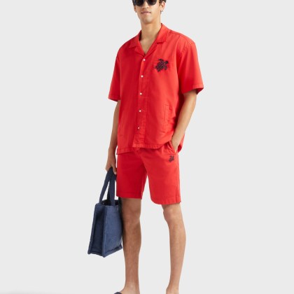 Vilebrequin - Turtle Stretch-bermudashorts Aus Baumwolle Für Herren - Bermuda - Levant - Rot - Größe 34 – Bild 5