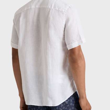 Vilebrequin - Herren-bowlinghemd Aus Leinen – Uni - Hemd - Courbis - Weiss - Größe L – Bild 4