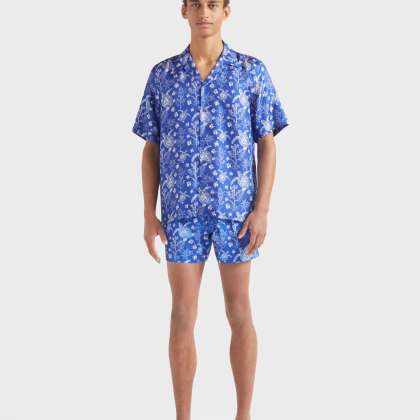 Vilebrequin - X-ray Turtles Bowling-hemd Aus Seide Für Herren - Hemd - Charli - Blau - Größe S