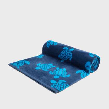 Vilebrequin - Ronde Des Tortues Jacquard Strandtuch Aus Bio-baumwolle Für Herren - Strandtuch - Sand - Blau - Größe OSFA – Bild 3
