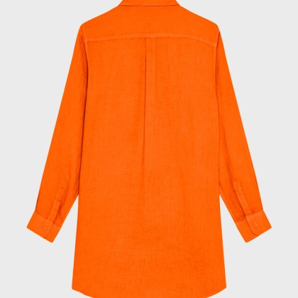 Vilebrequin - Solid Hemdkleid Aus Leinen Für Damen - Kleid - Fragance - Orange - Größe XL – Bild 2