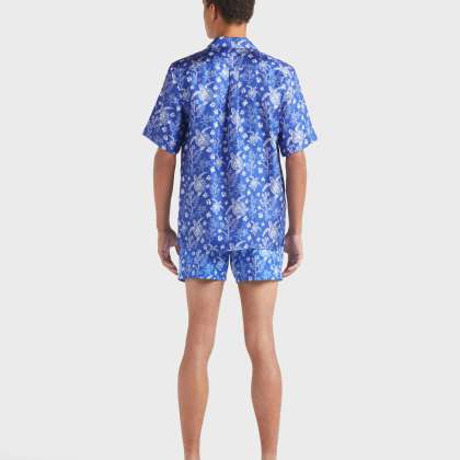 Vilebrequin - X-ray Turtles Bowling-hemd Aus Seide Für Herren - Hemd - Charli - Blau - Größe L