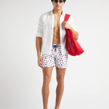 Vilebrequin - Micro Ronde Des Tortues Badeshorts Mit Stickerei Für Herren – Limitierte Serie - Bademode - Mistral - Weiss - Größe XL – Bild 5