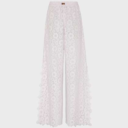 Vilebrequin - Damenhose Aus Blumenspitze - Hose - Prune - Weiss - Größe M – Bild 2