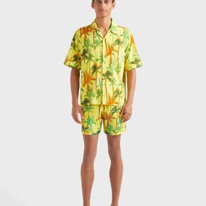 Vilebrequin - Palms Offset Hemd Aus Baumwolle Für Herren - Hemd - Charli - Gelb - Größe XXXL – Bild 3