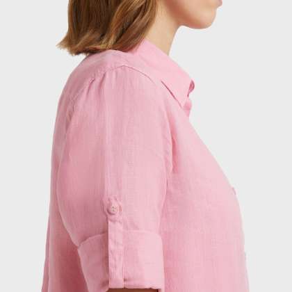 Vilebrequin - Solid Hemdkleid Aus Leinen Für Damen - Kleid - Fragance - Rosa - Größe XL – Bild 6