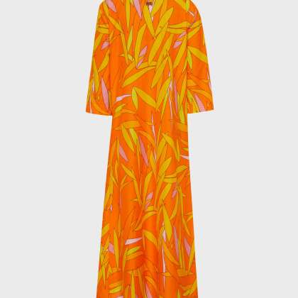 Vilebrequin - Madrague Kaftan Aus Baumwolle Und Seide Für Damen - Kaftan - Leonor - Orange - Größe S – Bild 2