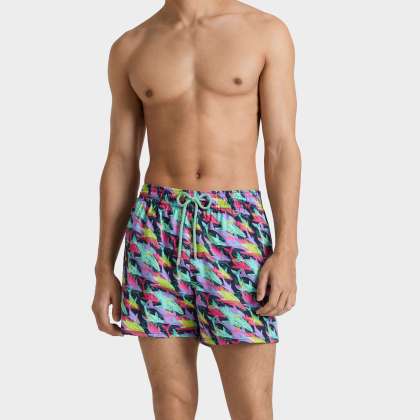Vilebrequin - Kurze Whales Offset Stretch-badeshorts Für Herren - Bademode - Monrise - Blau - Größe XXXL – Bild 3