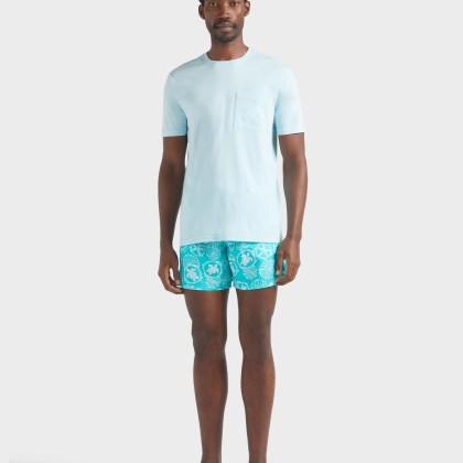 Vilebrequin - Solid T-shirt Aus Bio-baumwolle In Naturfarben Für Herren - T-shirt - Titan - Blau - Größe M – Bild 3