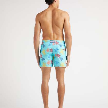 Vilebrequin - Ronde Des Tortues Tricot Badeshorts Für Herren – Vilebrequin X Falke - Bademode - Moorea - Blau - Größe XXL – Bild 4