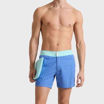 Vilebrequin - Kurze Graphic Urchin Stretch-badeshorts Mit Flachem Bund Für Herren - Bademode - Menise - Blau - Größe M – Bild 3