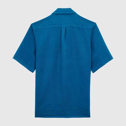 Vilebrequin - Solid Bowling-hemd Aus Leinen Für Herren - Hemd - Charli - Blau - Größe S – Bild 2