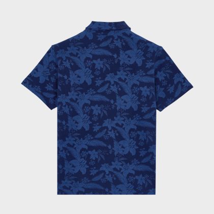 Vilebrequin - Baumwoll-polohemd Mit Lightening Flower-print Für Herren - Polohemd - Moussure - Blau - Größe M