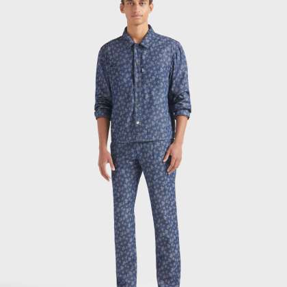 Vilebrequin - Ronde Des Tortues Jacquard Jacke Aus Leichtem Denim Für Herren - Jacke - Leoube - Blau - Größe M