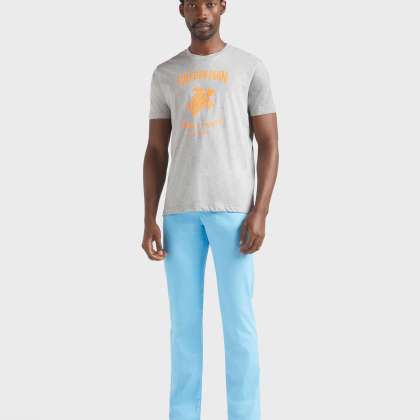 Vilebrequin - Baumwoll-t-shirt Mit Aufgedrucktem Kontrastlogo Aus Gummi Für Herren - T-shirt - Portisol - Grau - Größe M