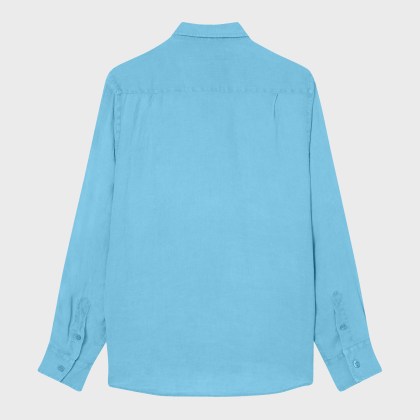 Vilebrequin - Einfarbiges Hemd Aus Leinen Für Herren - Hemd - Caroubis - Blau - Größe XL – Bild 2