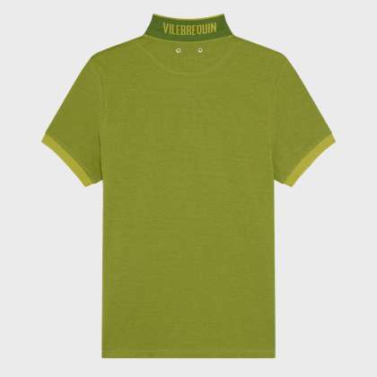 Vilebrequin - Solid Polohemd Aus Baumwolle Mit Changierendem Effekt Für Herren - Polohemd - Palatin - Grün - Größe XXXL – Bild 2