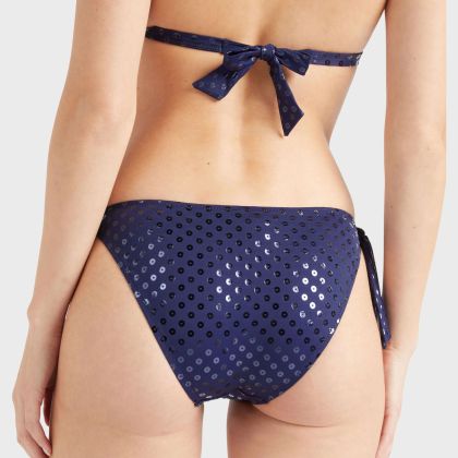 Vilebrequin - Relief Sparkling Bikinihose Zum Seitlichen Binden Für Damen - Bademode - Flamme - Blau - Größe M – Bild 6