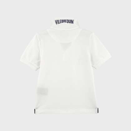 Vilebrequin - Solid Polohemd Aus Baumwollpikee Mit Changierendem Effekt Für Jungen - Polohemd - Pantin - Weiss - Größe 8 – Bild 2