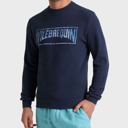 Vilebrequin - Sweatshirt Aus Bio-baumwolle Mit Geflocktem Vilebrequin-logo Für Herren - Sweatshirt - Jorasse - Blau - Größe M – Bild 3