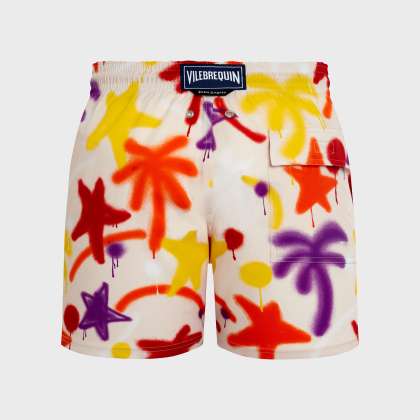 Vilebrequin - Kurze Spray Paint Stretch-badeshorts Für Herren - Vbq X Palm Angels - Bademode - Monrise - Rosa - Größe M – Bild 2