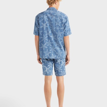 Vilebrequin - Hemd Aus Leichtem Denim Mit Starfish-print - Hemd - Graniers - Blau - Größe M – Bild 4