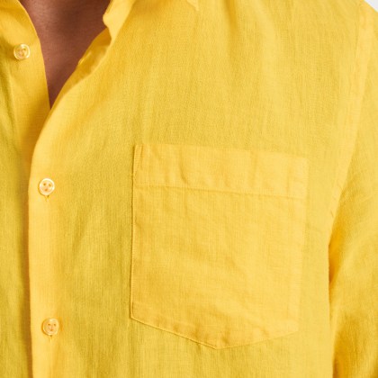Vilebrequin - Solid Hemd Aus Leinen Für Herren - Hemd - Caroubis - Gelb - Größe XL