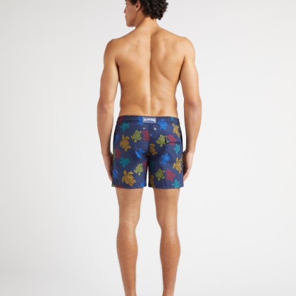 Vilebrequin - Ronde Des Tortues Tricot Badeshorts Für Herren – Vilebrequin X Falke - Bademode - Moorea - Blau - Größe XXL – Bild 4