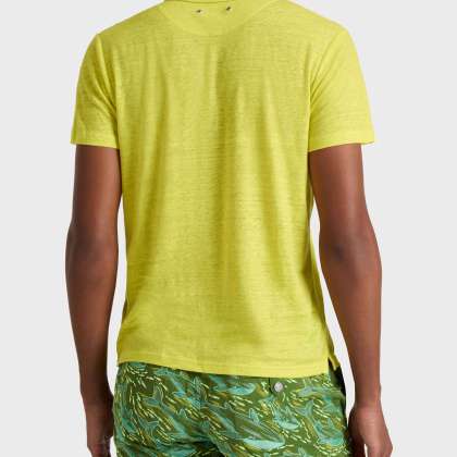 Vilebrequin - Einfarbiges Polohemd Aus Leinenjersey Für Herren - Polohemd - Pyramid - Grün - Größe M