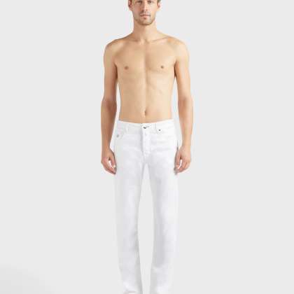 Vilebrequin - Solid Hose Aus Leinen Und Baumwolle Für Herren - Jeanshose - Gbetta18 - Weiss - Größe 30 – Bild 3