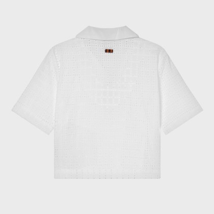 Vilebrequin - Geometrisches Broderie-anglaise Shirt Für Damen - Tunika - Fallon - Weiss - Größe L – Bild 2