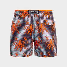 Vilebrequin - Zweifarbige Octopus Badeshorts Mit Streifen Für Herren - Bademode - Moka - Blau - Größe S