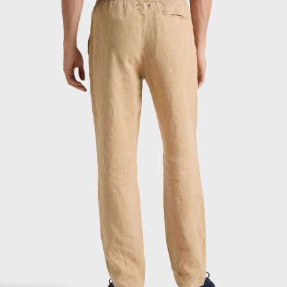 Vilebrequin - Solid Leinenhose In Regulärer Passform Für Herren - Hose - Parc - Marone - Größe XXL – Bild 4