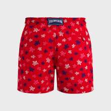 Vilebrequin - Ronde Des Tortues Badeshorts Mit Stickerei Für Herren – Limitierte Serie - Bademode - Mistral - Rot - Größe XXL