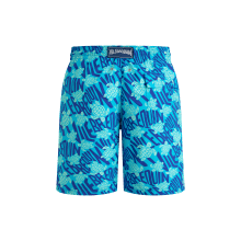 Vilebrequin Lange Badeshorts Mit Ronde Des Tortues-logo Für Herren - Okoa - Blau - Größe XXL