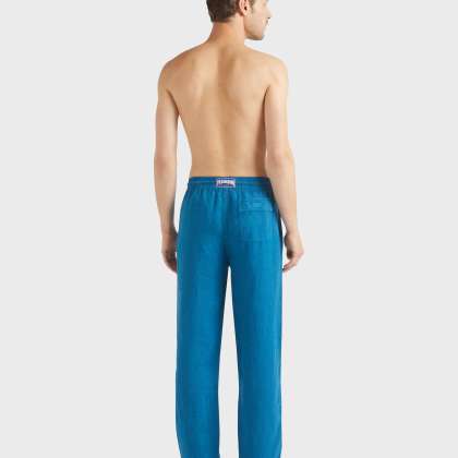Vilebrequin - Solid Weite Leinenhose Für Herren - Hose - Pacha - Blau - Größe M