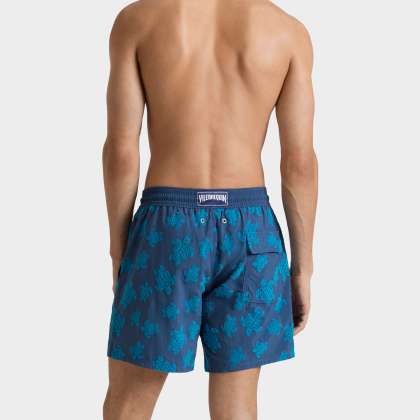 Vilebrequin - Beflockte Ronde Des Tortues Badeshorts Für Herren - Bademode - Moorea - Blau - Größe L – Bild 4