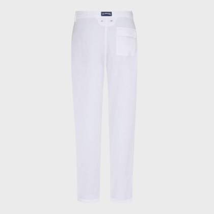 Vilebrequin - Solid Leinenhose Mit Geradem Schnitt Für Herren - Hose - Panache - Weiss - Größe XXXL – Bild 2