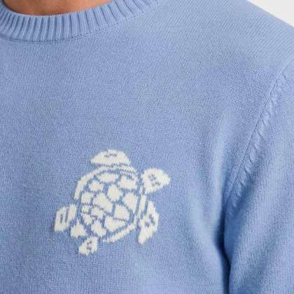 Vilebrequin - Turtle Rundhalspullover Aus Baumwolle Und Kaschmir Für Herren - Pullover - Payol - Blau - Größe L – Bild 5