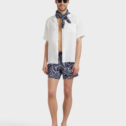 Vilebrequin - Kurze Orcas Stretch-badeshorts Für Herren - Bademode - Monrise - Blau - Größe M – Bild 5