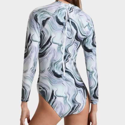 Vilebrequin - Einteiliger Marble Rashguard Mit Uv-schutz Für Damen - Rashguard - Lexane - Weiss - Größe S – Bild 4