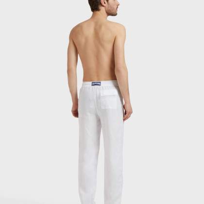 Vilebrequin - Solid Weite Leinenhose Für Herren - Hose - Pacha - Weiss - Größe S – Bild 4