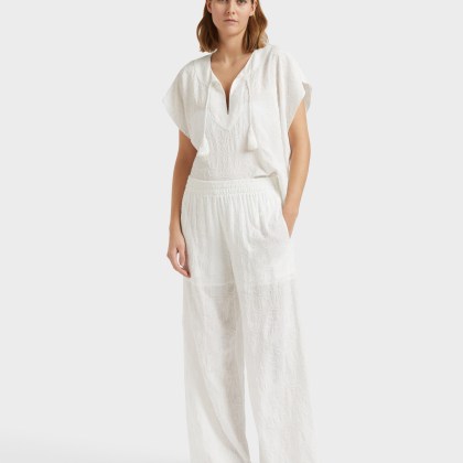 Vilebrequin - Seashells Damenhose Aus Viskose Mit Elastischem Bund - Hose - Lacy - Weiss - Größe L – Bild 3