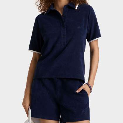 Vilebrequin - Solid Frottee-polohemd Für Damen - Polohemd - Lizea - Blau - Größe XL – Bild 3