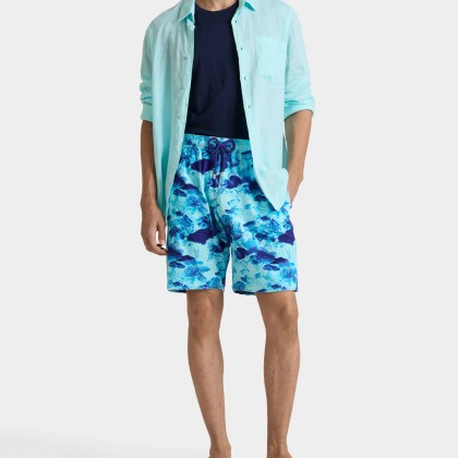 Vilebrequin - Coral Reef Bermudashorts Aus Frottee Für Herren - Bermuda - Bolide - Blau - Größe XL – Bild 3