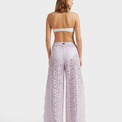 Vilebrequin - Damenhose Aus Blumenspitze - Hose - Prune - Rosa - Größe M – Bild 4