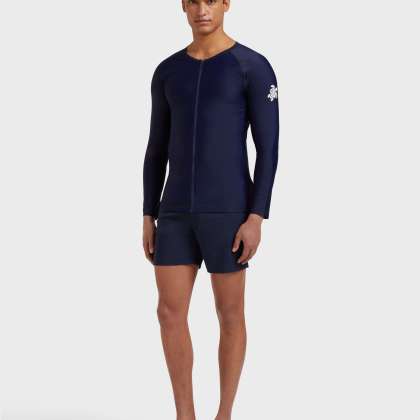 Vilebrequin - Langärmeliger Solid Rashguard Mit Reißverschluss Für Herren - Rashguard - Rock-z - Blau - Größe XXL – Bild 3