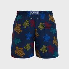 Vilebrequin - Ronde Des Tortues Tricot Badeshorts Für Herren – Vilebrequin X Falke - Bademode - Moorea - Blau - Größe M